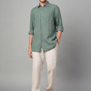 Men's Natural 100% Linen Regular Fit Pant