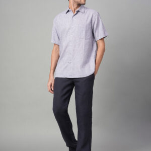 Men's Navy Cotton Excel Regular Fit Shirt