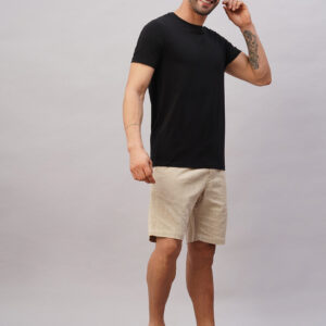 Men's Beige Cotton Regular Fit Shorts