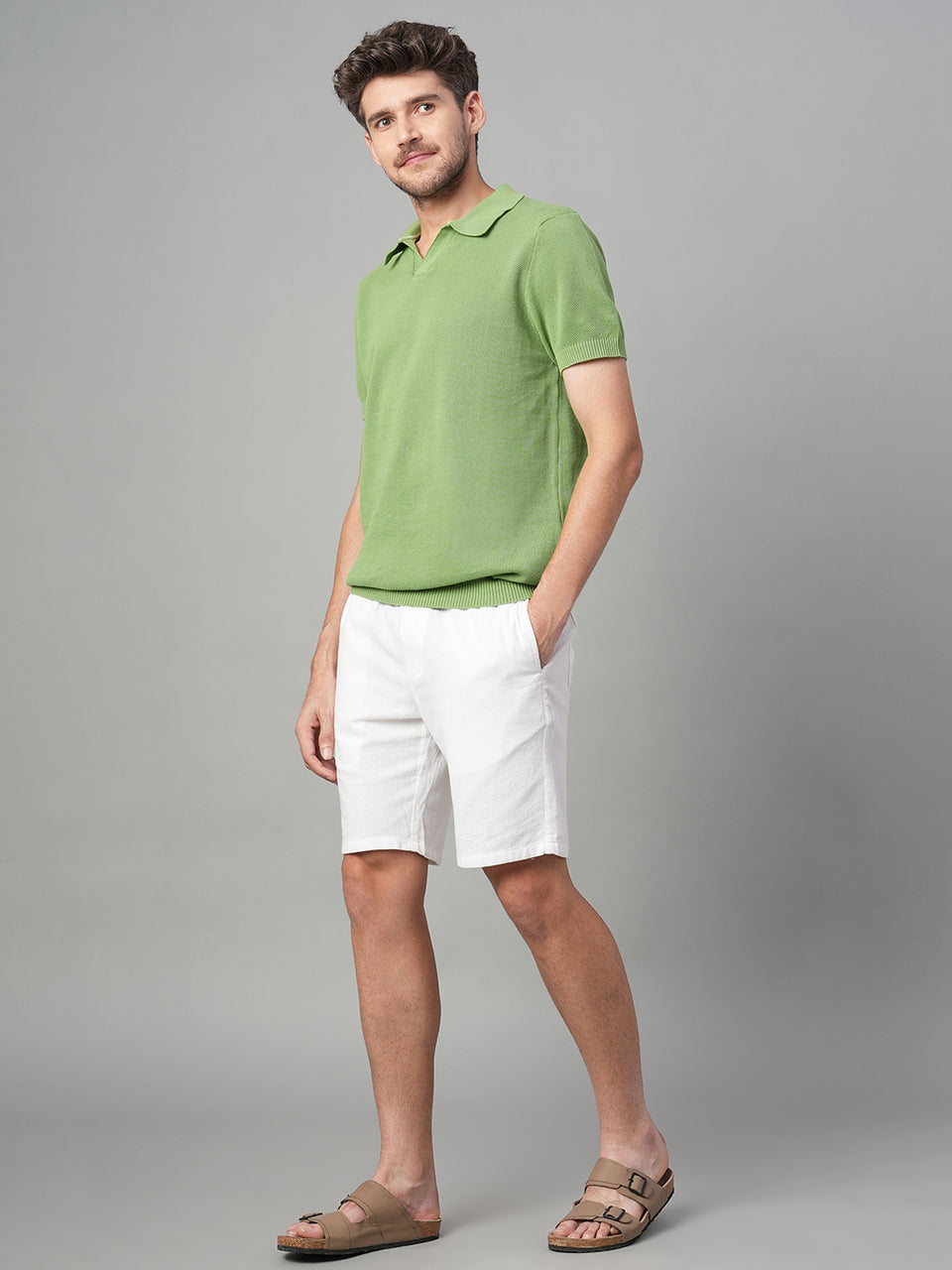 Men's Green 100% Cotton Regular Fit Tshirt